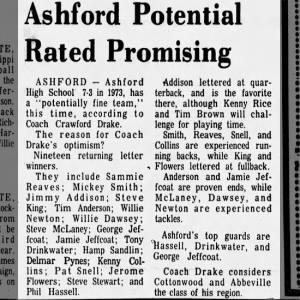 1974 Ashford Roster