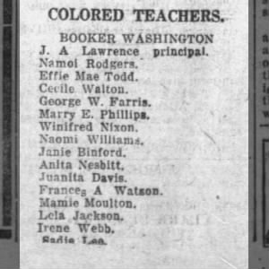 Colored teachers 1918