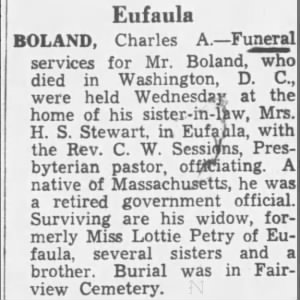 Obituary for Charles A. BOLAND